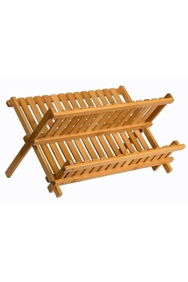 Bambu Ahşap Katlanır Tabaklık Katlanabilir Bulaşıklık koza gift