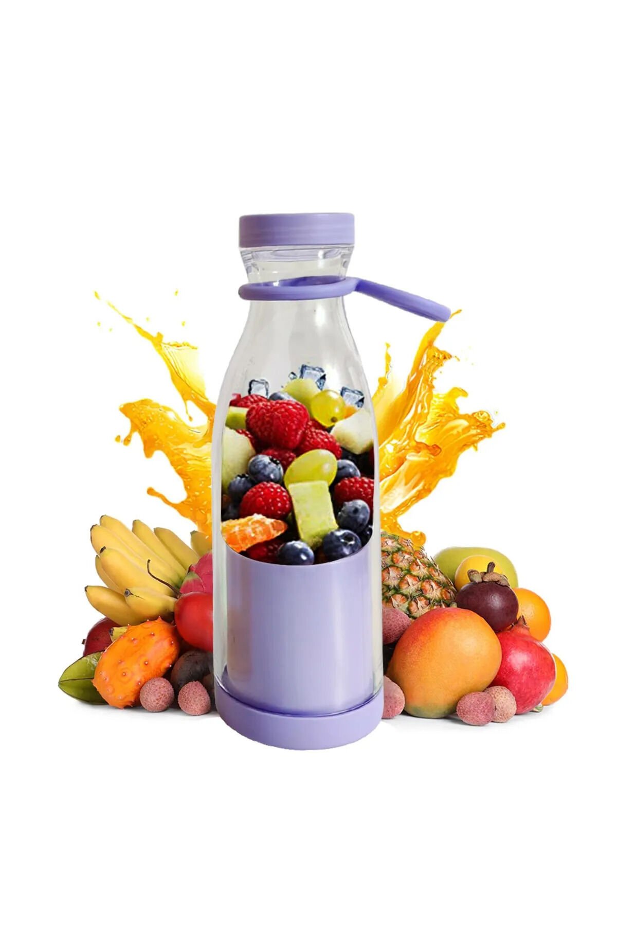 Şarjlı 3 Bıçaklı Pratik Mini El Rondosu 420ml Beyaz - Tek Ebat