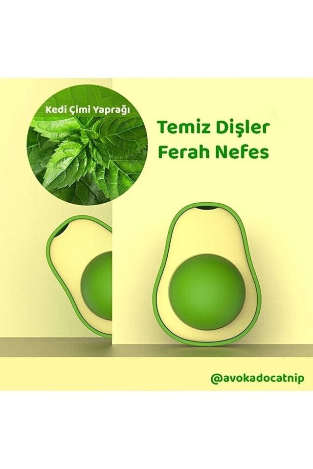 Catnip Avokado Kedi Çimi Kedi Oyuncağı Yalama Topu Doğal Kedi Nanesi 360 Derece Dönen Sağlıklı Top