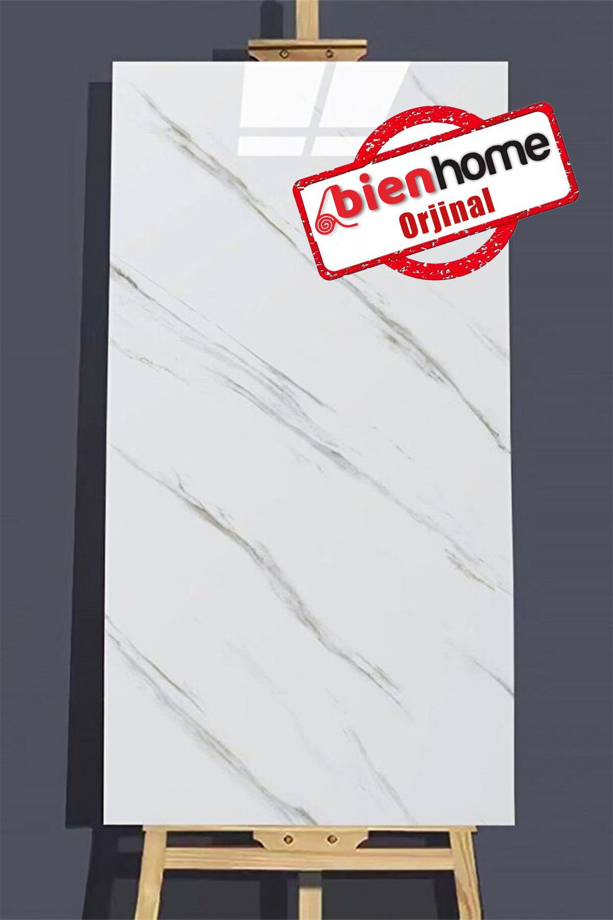 30x60 Cm Beyaz Siyah Mermer Desenli Kendinden Yapışkanlı Seramik Köpük Banyo PVC Duvar Paneli-6013
