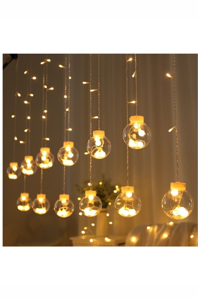 Dekoratif Işıklı Top Perde Led Sarı 3mx2m SARI - Tek Ebat