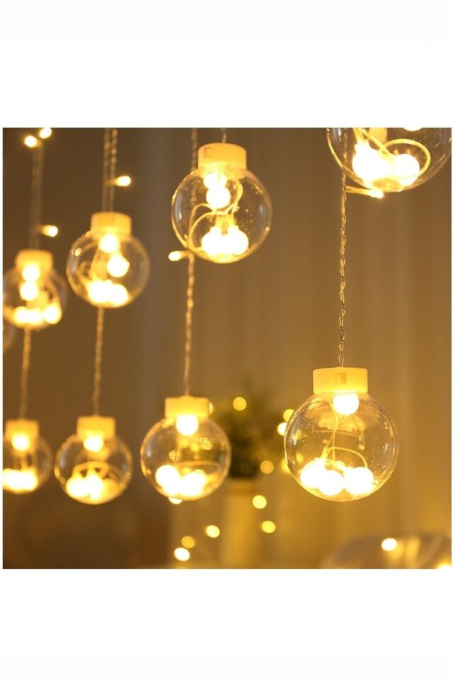 Dekoratif Işıklı Top Perde Led Sarı 3mx2m SARI - Tek Ebat