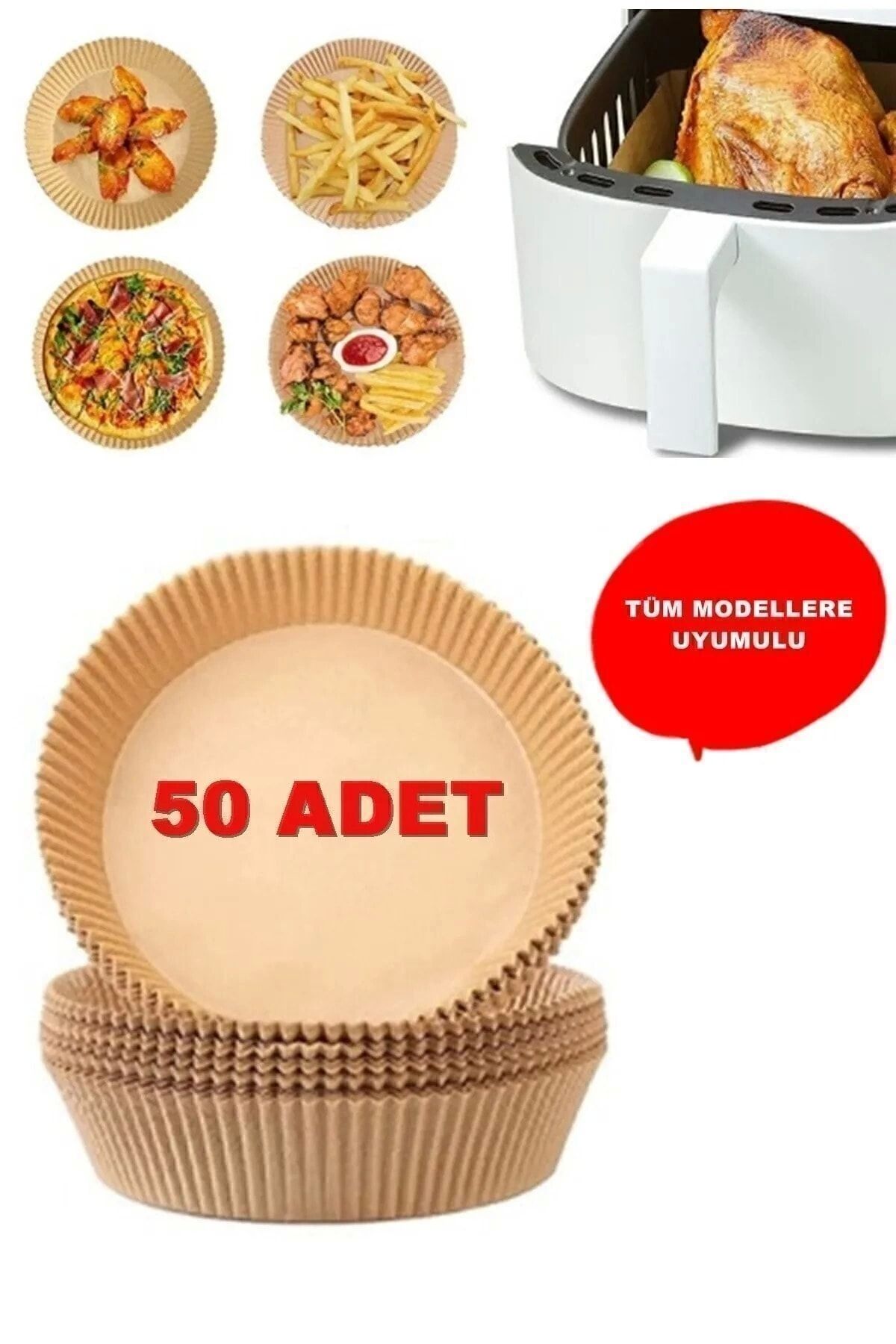 50 Adet Airfryer Pişirme Kağıdı Kare Tabak Model Yağlı Kağıt Tek Ebat