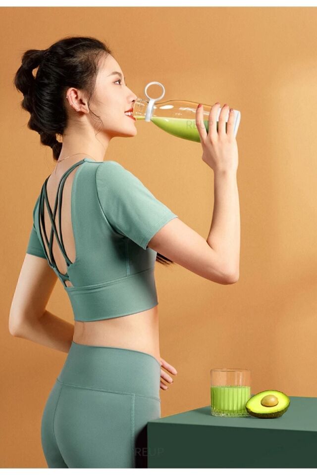 Taşınabilir 350 ml Blender Mini Meyve Karıştırıcı Milkshake Işlevli Blander Smothie (PLASTİK) Pembe - Tek Ebat