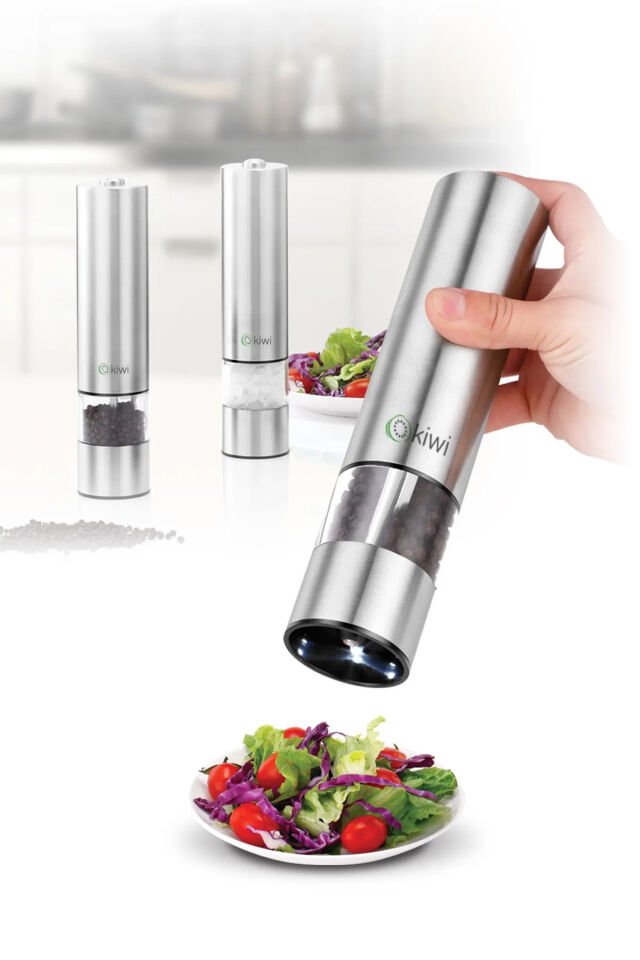 Otomatik Ayarlanabilir Tuz Karabiber Baharat Değirmeni Kiwi Kspg-4806 Inox