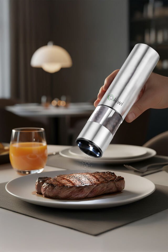 Otomatik Ayarlanabilir Tuz Karabiber Baharat Değirmeni Kiwi Kspg-4806 Inox