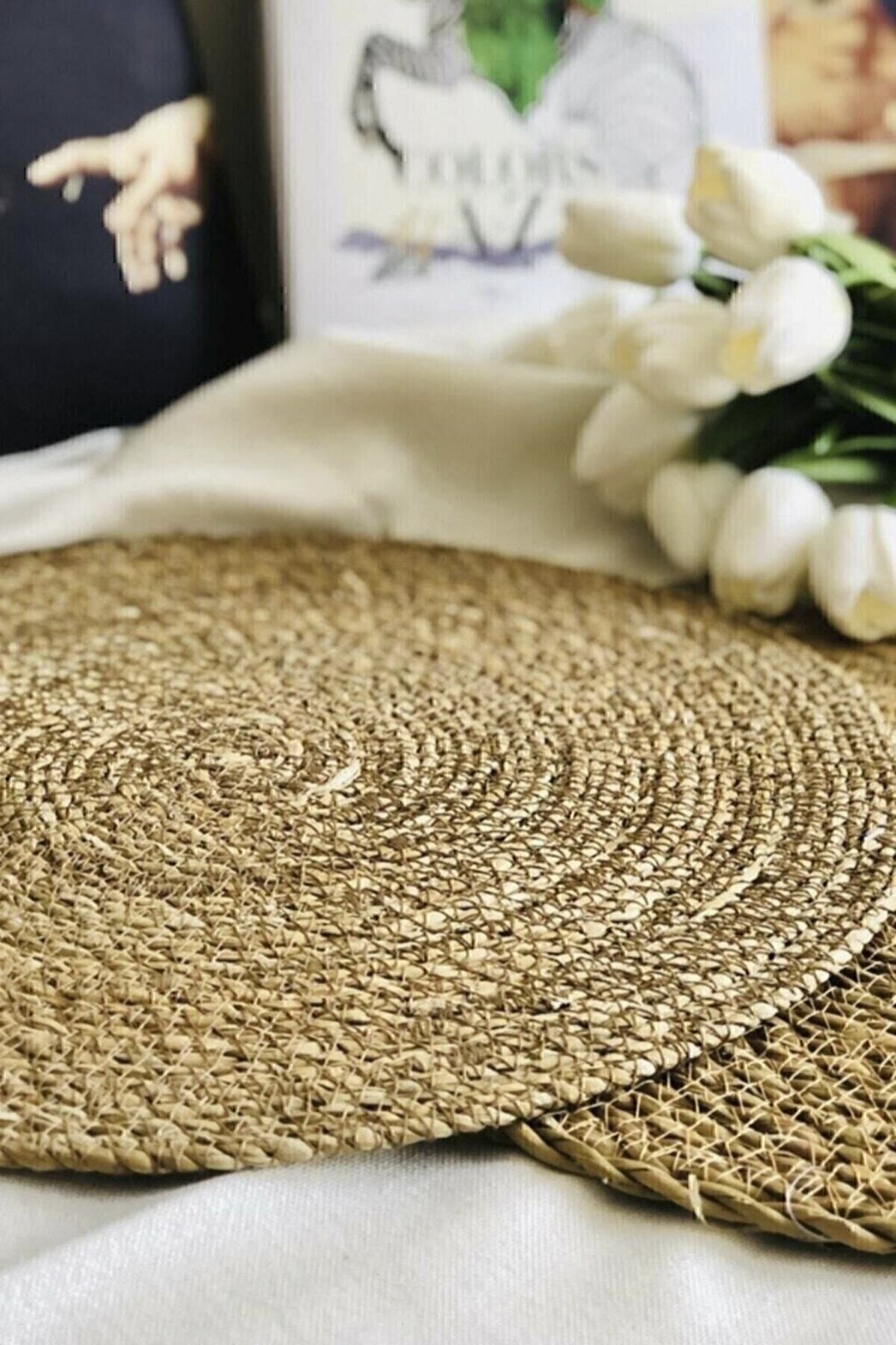 Supla Hasır Jüt Supla 6'lı Set Amerikan Servis Hasır Supla