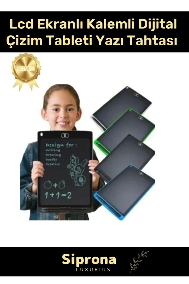 Lcd Ekranlı Kalemli Dijital Çizim Tableti Yazı Tahtası Boyama Resim Için Akıllı Çocuk Tablet 8,5 Inç Pembe - Tek Ebat