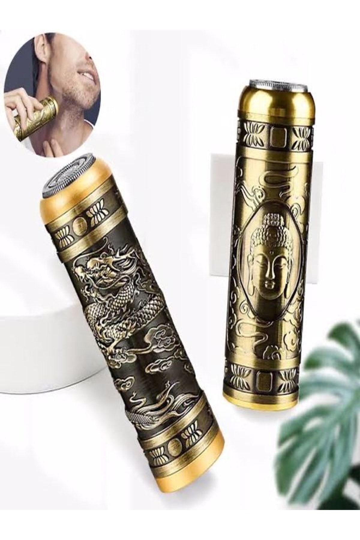 Vintage T8 Mini Şarjlı Taşınabilir Sakal Kaş Bıyık Favori Düzeltme Makinesi Retro Tıraş Makinesi Bakır - Tek Ebat