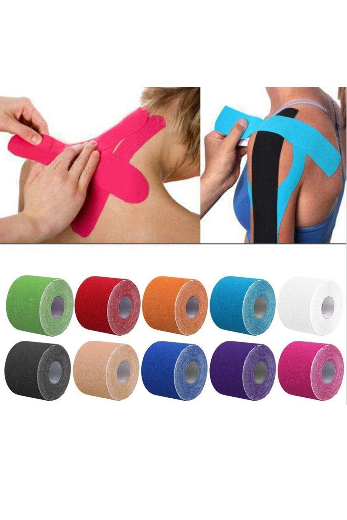 IRON KINESIO TAPE AĞRI BANDI 5CM X 5 MTR - PEMBE Tek Ebat