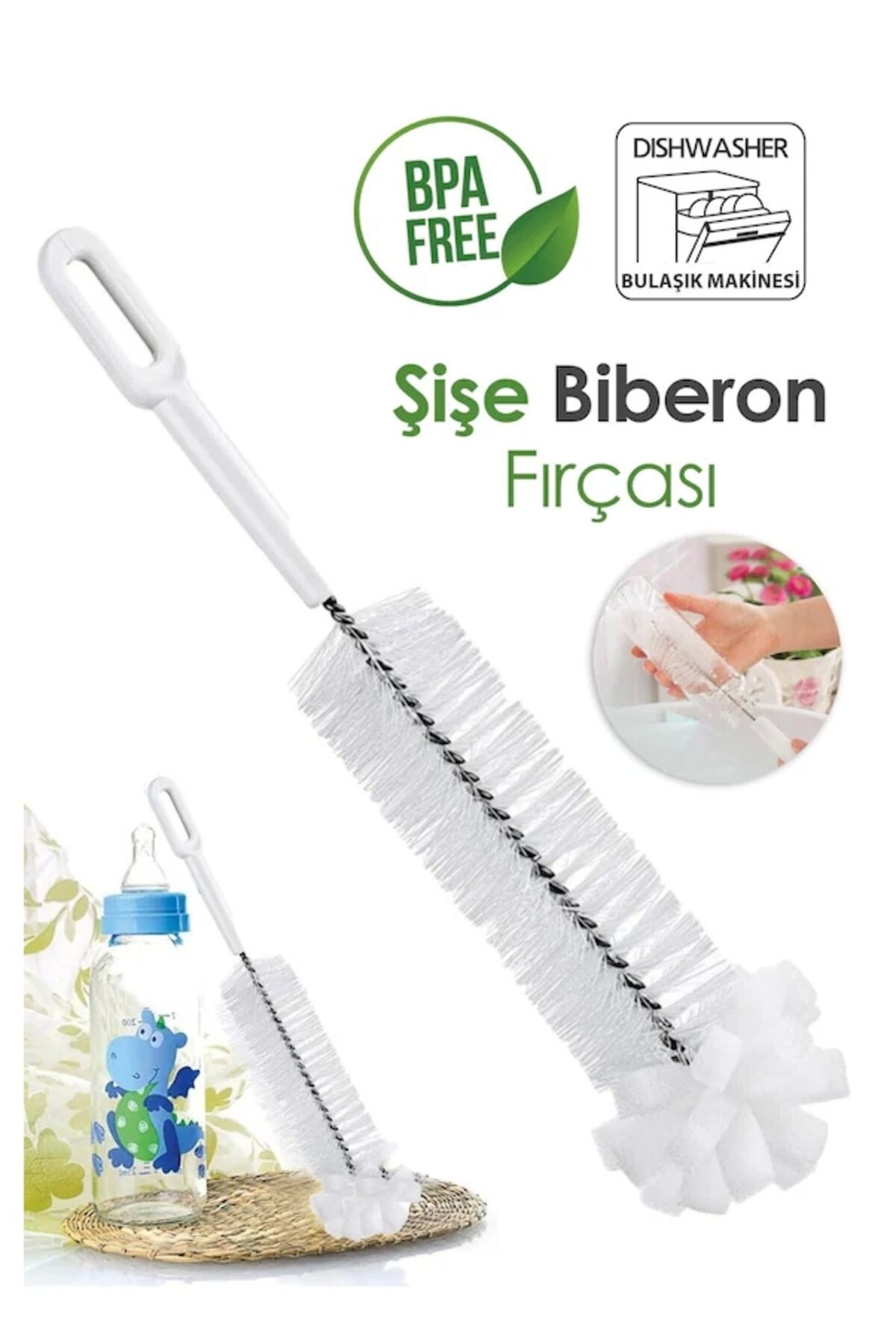Şişe Ve Biberon Temizleme Fırçası (TP-152) Tek Ebat