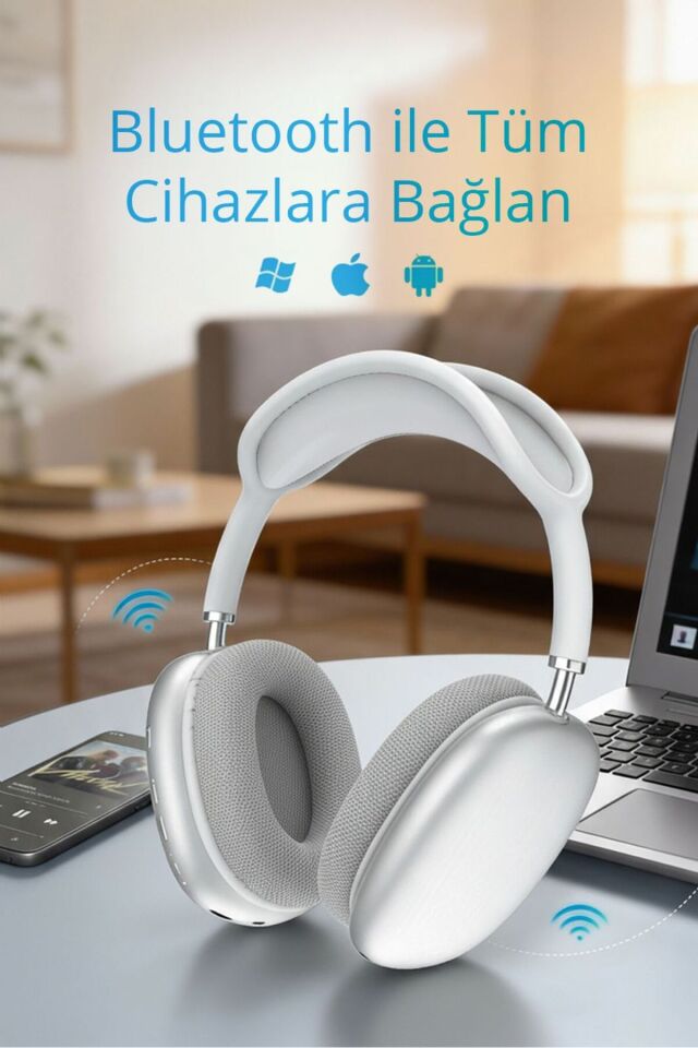 2210 Kablosuz Bluetooth Kulak Üstü Kulaklık / Ayarlanabilir Kafa Bandı / Mikrofon / Aux