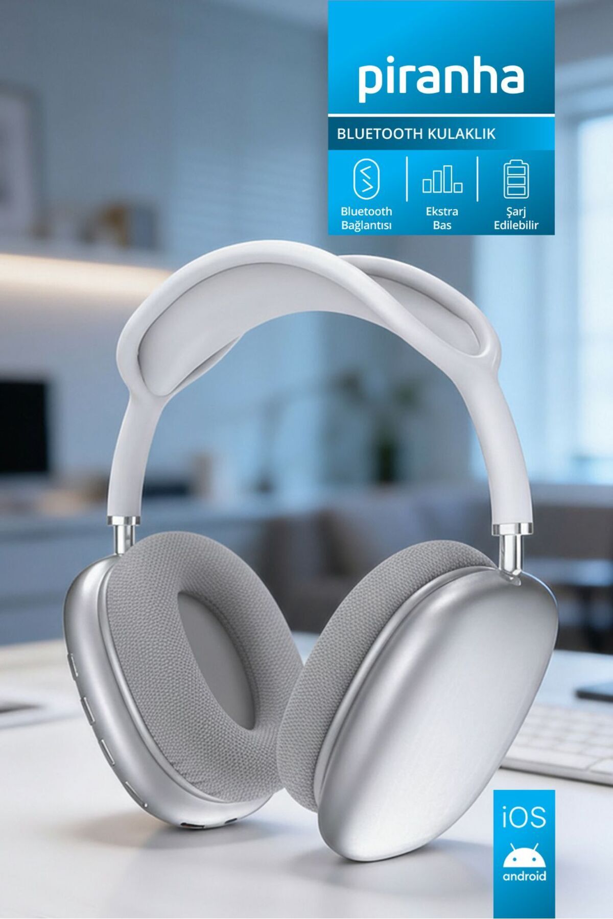 2210 Kablosuz Bluetooth Kulak Üstü Kulaklık / Ayarlanabilir Kafa Bandı / Mikrofon / Aux