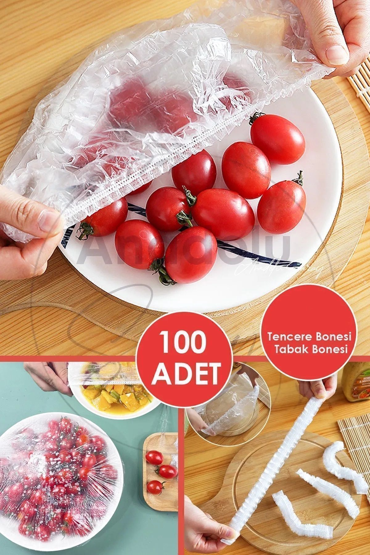 100 Adet Pratik Tazeliği Koruyan Tencere ve Tabak Bonesi | Çok Amaçlı Kapak Gıda Bonesi