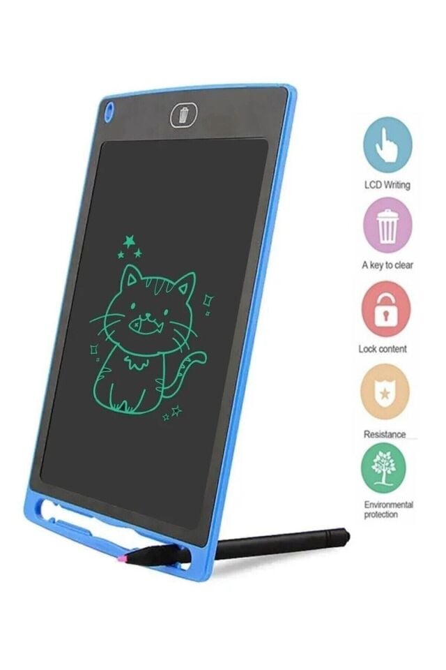Writing Tablet Lcd 8.5'' Bambapaw Yazı Tahtası Dijital Kalemli Mavi-Pembe-Beyaz-Siyah