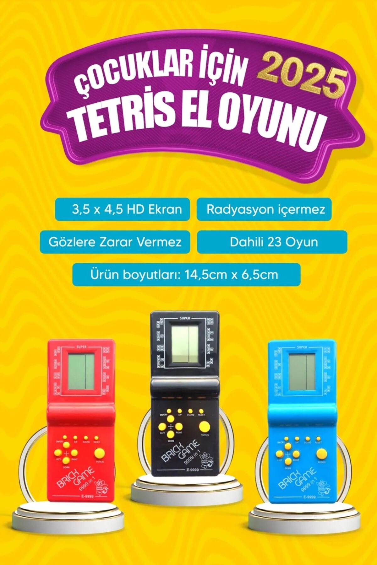 Tetris Nostaljik Oyuncak Atari Tetris El Atarisi Unutulmayan Tetris Oyun basic fun Tek Ebat