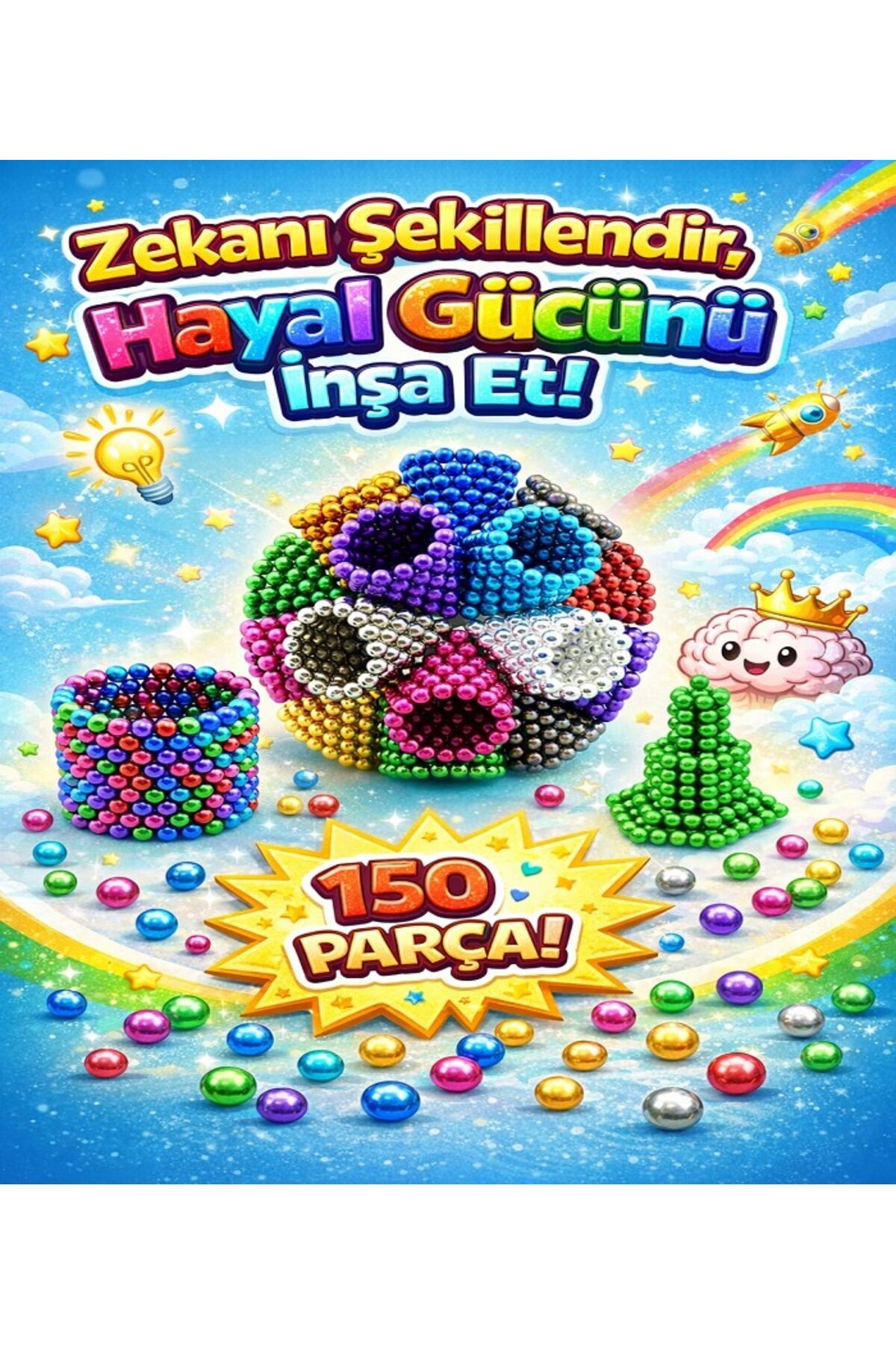 Neo Cube Renkli Manyetik Mıknatıs Toplar 5mm Küp