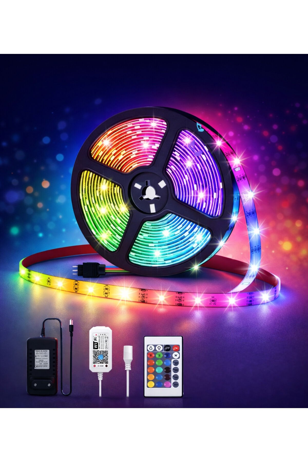 Şerit Iç Dış Mekan Silikonlu Kumandalı 16 Renk 5 Mt Rgb