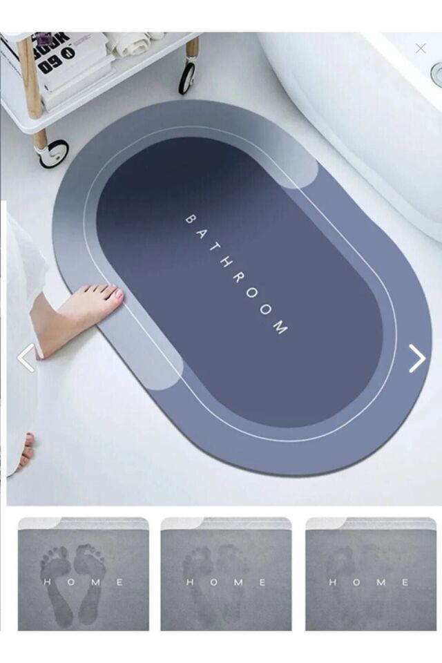Sihirli Su Emici Banyo Paspası Kaymaz Tabanlı Abdest Paspası 3,5 Mm 40x60 Bnypsps Karışık - Tek Ebat - 60 x 42
