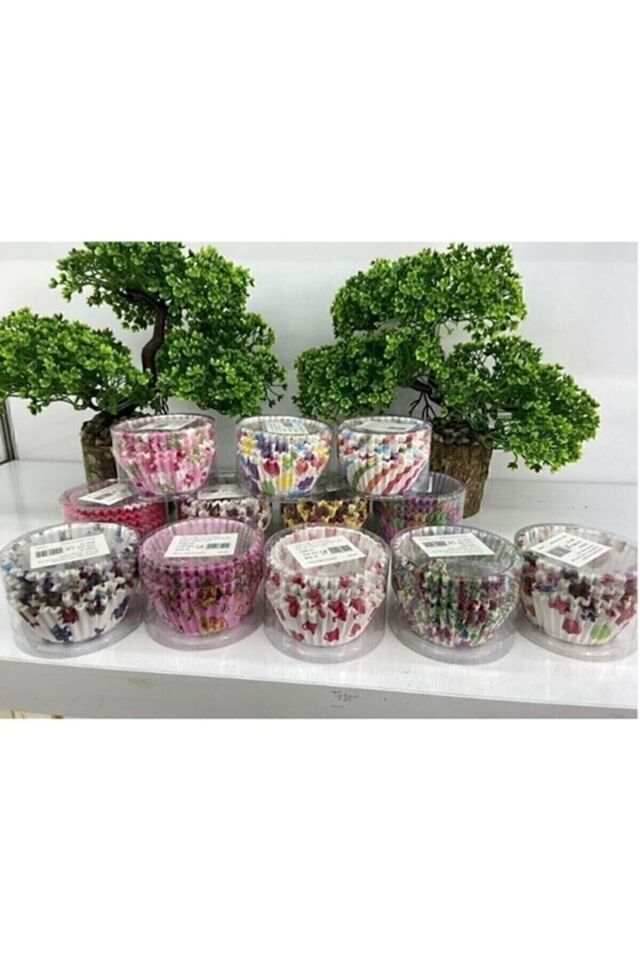200 Adet Renkli Muffin Cupcake Kalıpları Kek Kapsülü Cupcake Muffin Kağıdı Çok Renkli - Tek Ebat