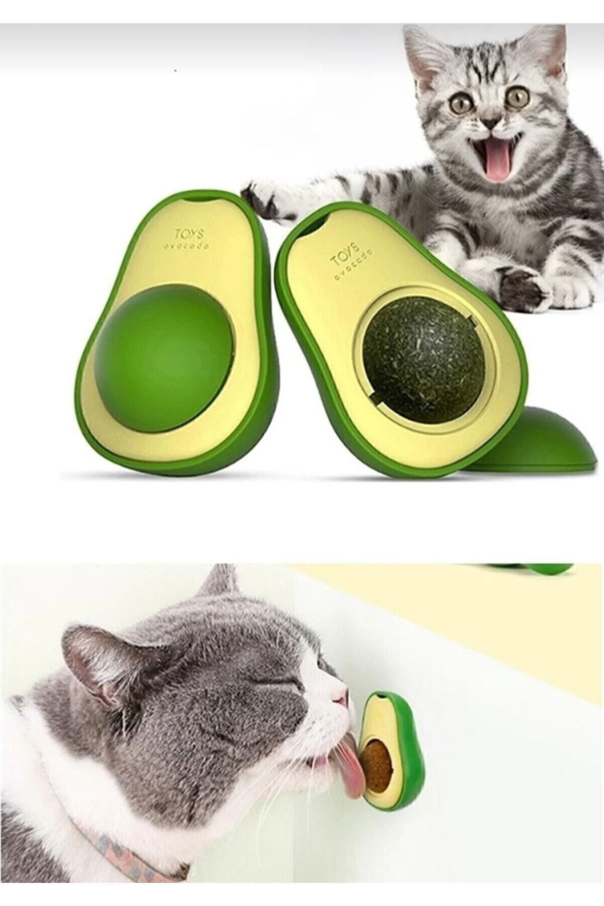 Doğal Kedi Çimi Avokado Catnip 360 Derece Dönen Kedi Nanesi Oyuncağı Tek Ebat