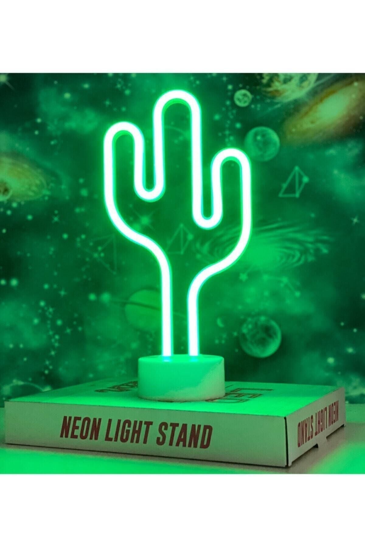 Yeşil Kaktüs Tasarımlı Neon Lamba