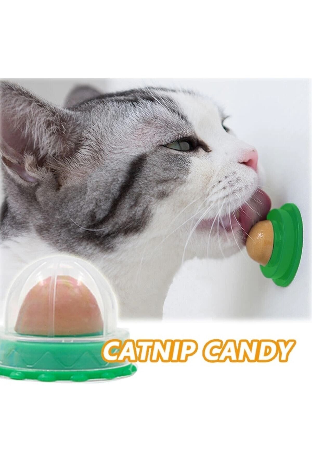 Kedi Şekeri / Vitaminli Catnip Şekeri Ödül Oyuncağı Yalama Topu Yeşil - Tek Ebat