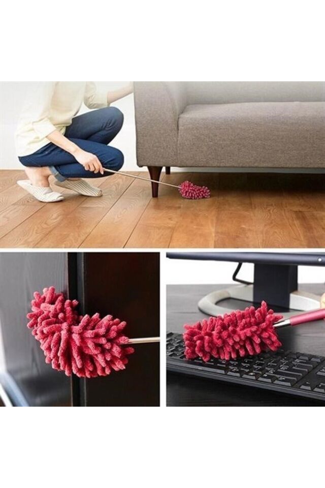 Teleskopik Mikrofiber Pratik Uzayabilen Toz Alma Fırçası Aparatı
