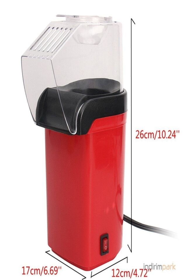 Kırmızı Popcorn Yağsız Mısır Patlatma Makinesi