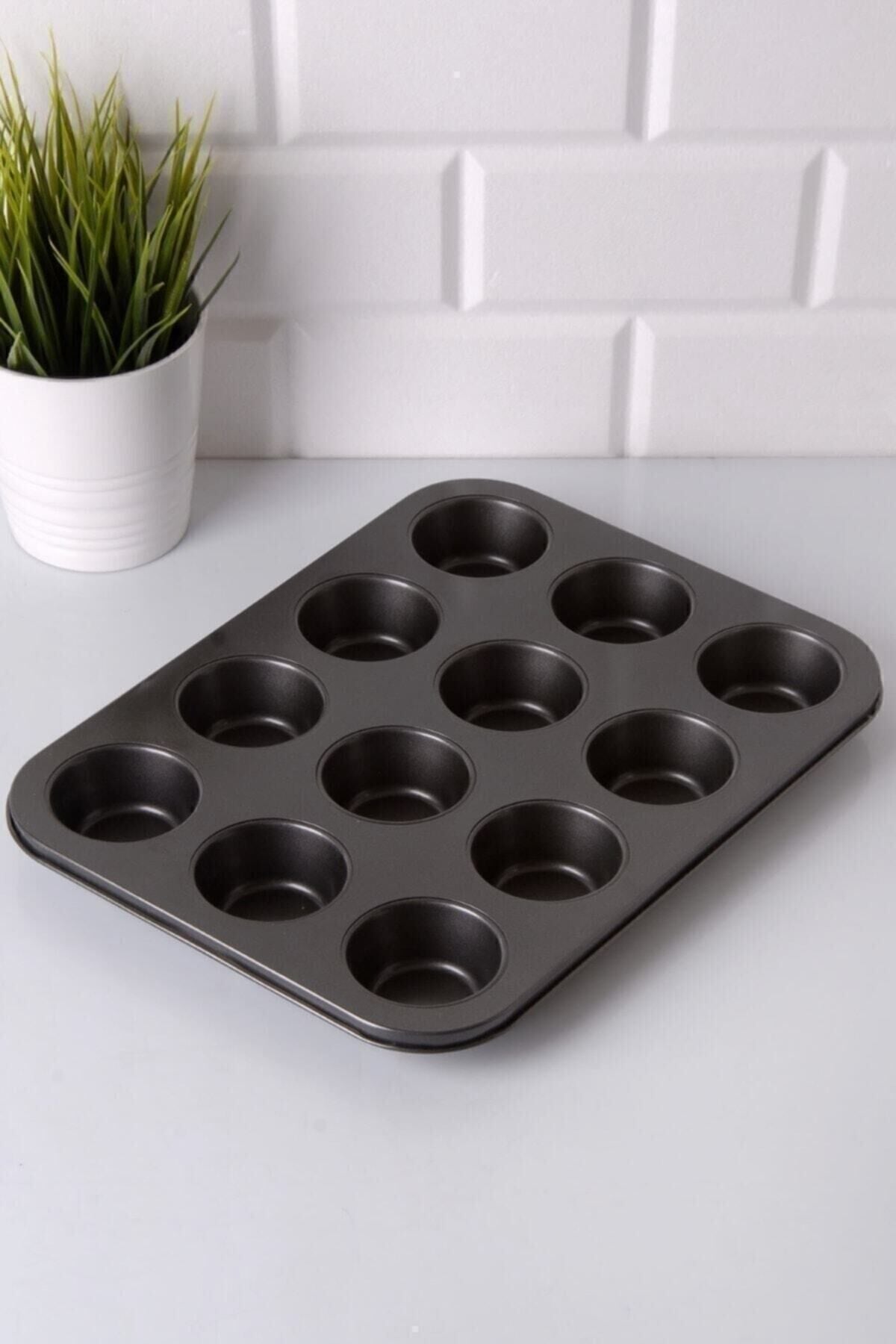 Premium Kalite 12'li Muffin Kalıbı, 1. Sınıf Premium Metal Kek Kalıbı