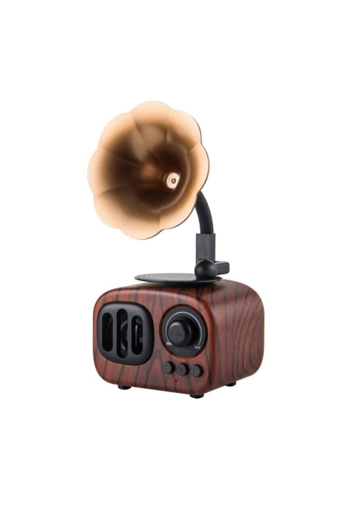 Ft-05 Retro Mini Ahşap Gramafon Bluetooth Hoparlör NoColor-811f66ac - Tek Ebat