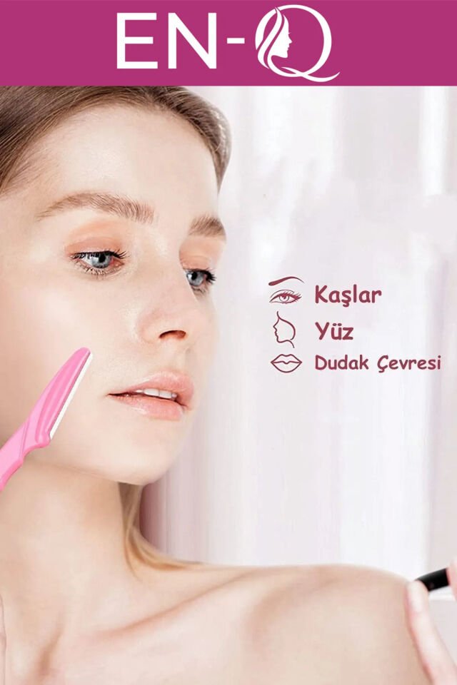 Yüz ve kaş tüy alma usturası, 12 adet, kadın ve erkek kullanımı uygun