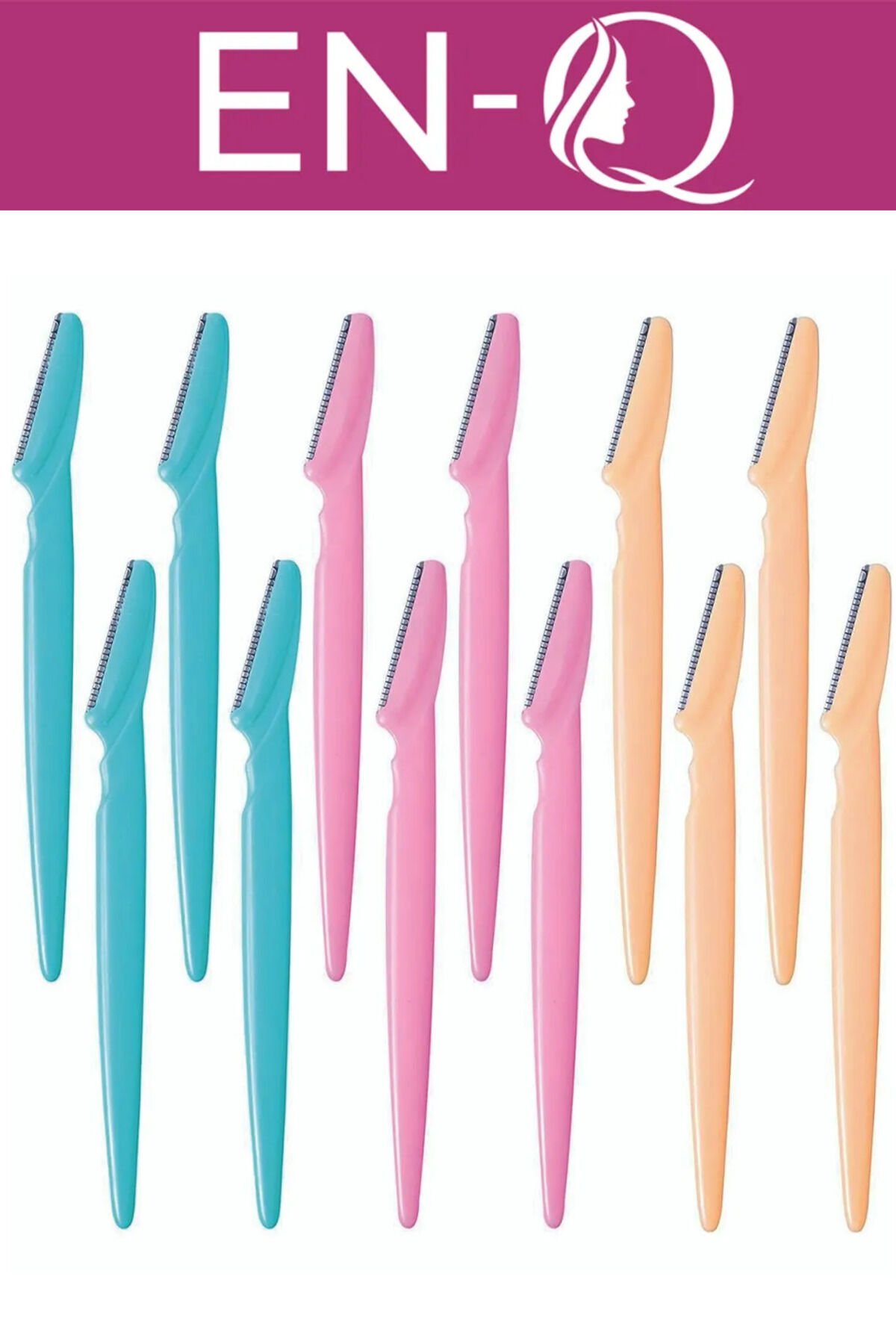 Yüz ve kaş tüy alma usturası, 12 adet, kadın ve erkek kullanımı uygun