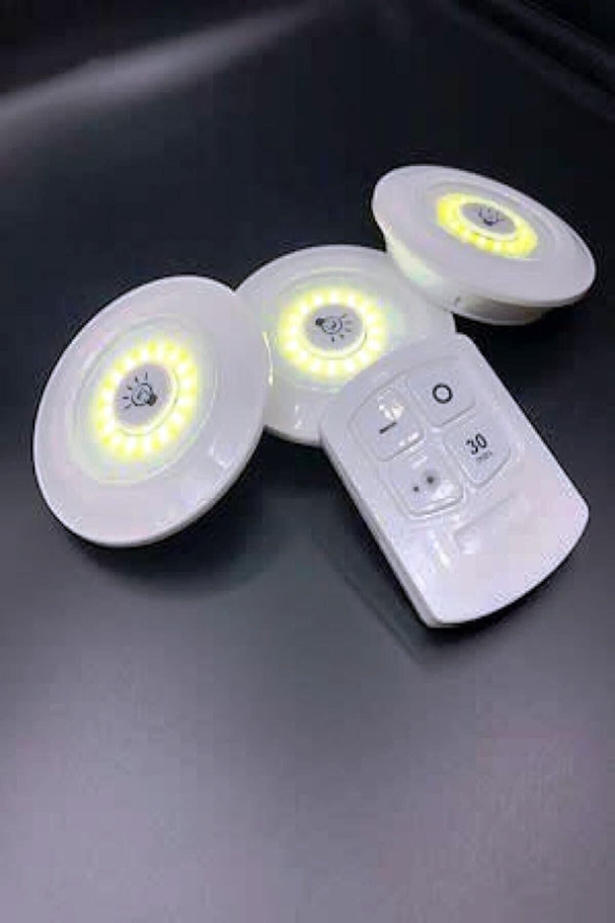 Uzaktan Kumandalı Yapışkanlı Kablosuz Led Spot Lambalar 3 Led +1 NoColor-8904fd7d - Tek Ebat