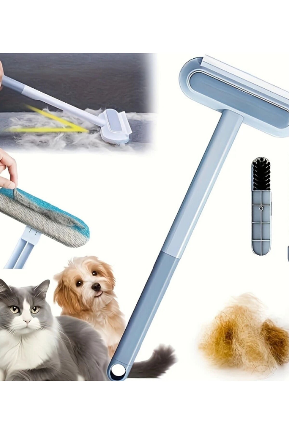 Patiroll Kedi-Köpek Tüy Temizleme Sihirli Fırça 4ü1 Arada