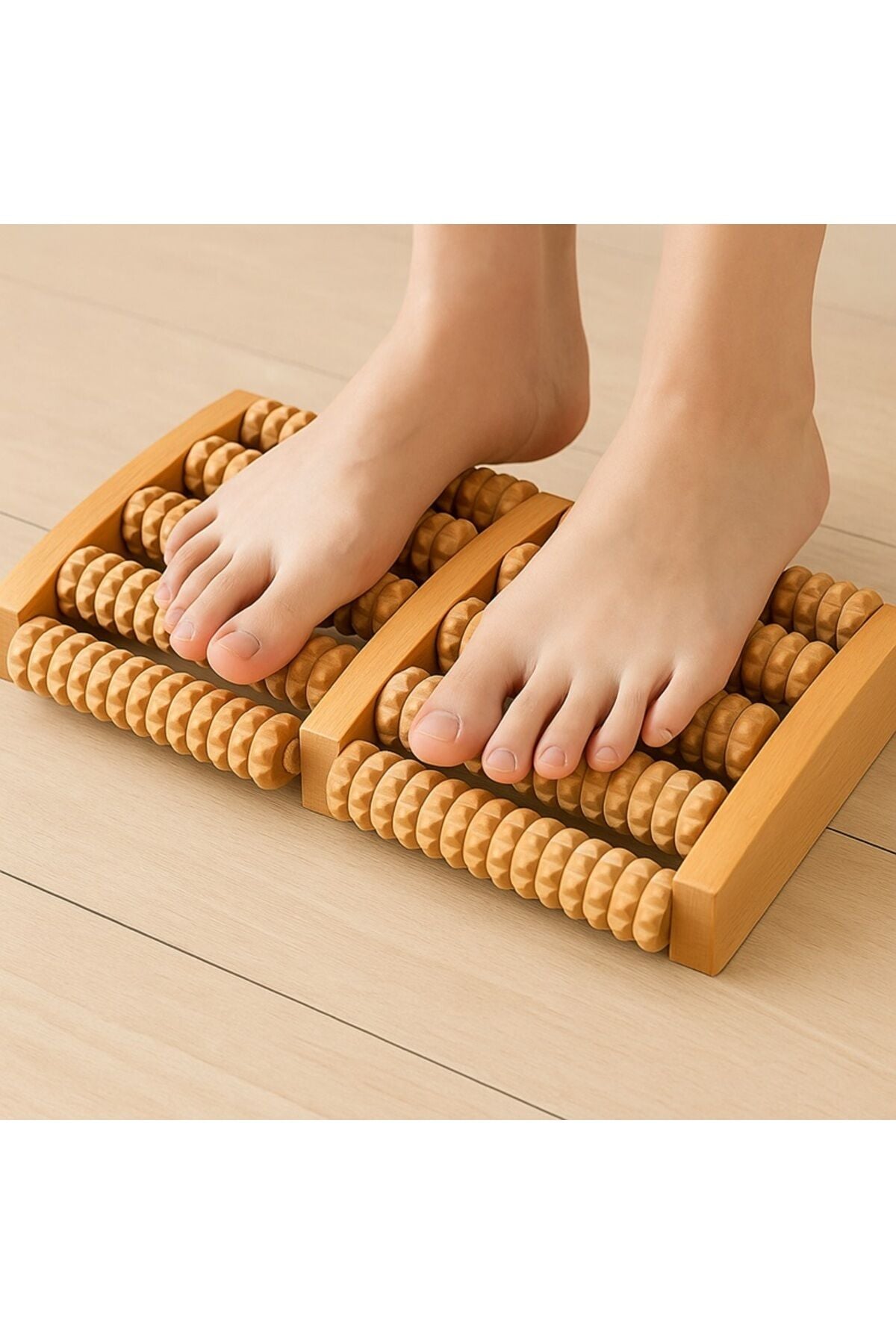 Doğal Ahşap Ayak Masaj Aleti, Refleksoloji Roller, Rahatlatıcı Taban Masajı
