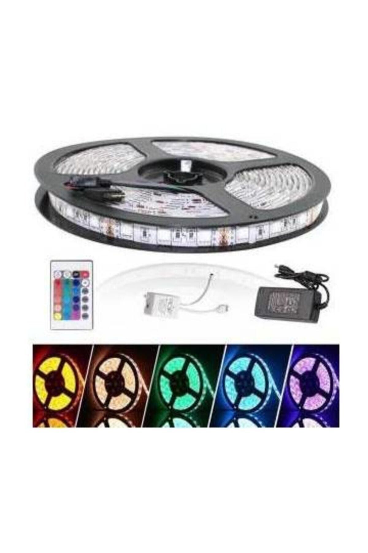 Şerit Led Rgb 16 Renk Uzaktan Kumandalı Tak Çalıştır 5 Mt 12 Volt Beyaz - Tek Ebat