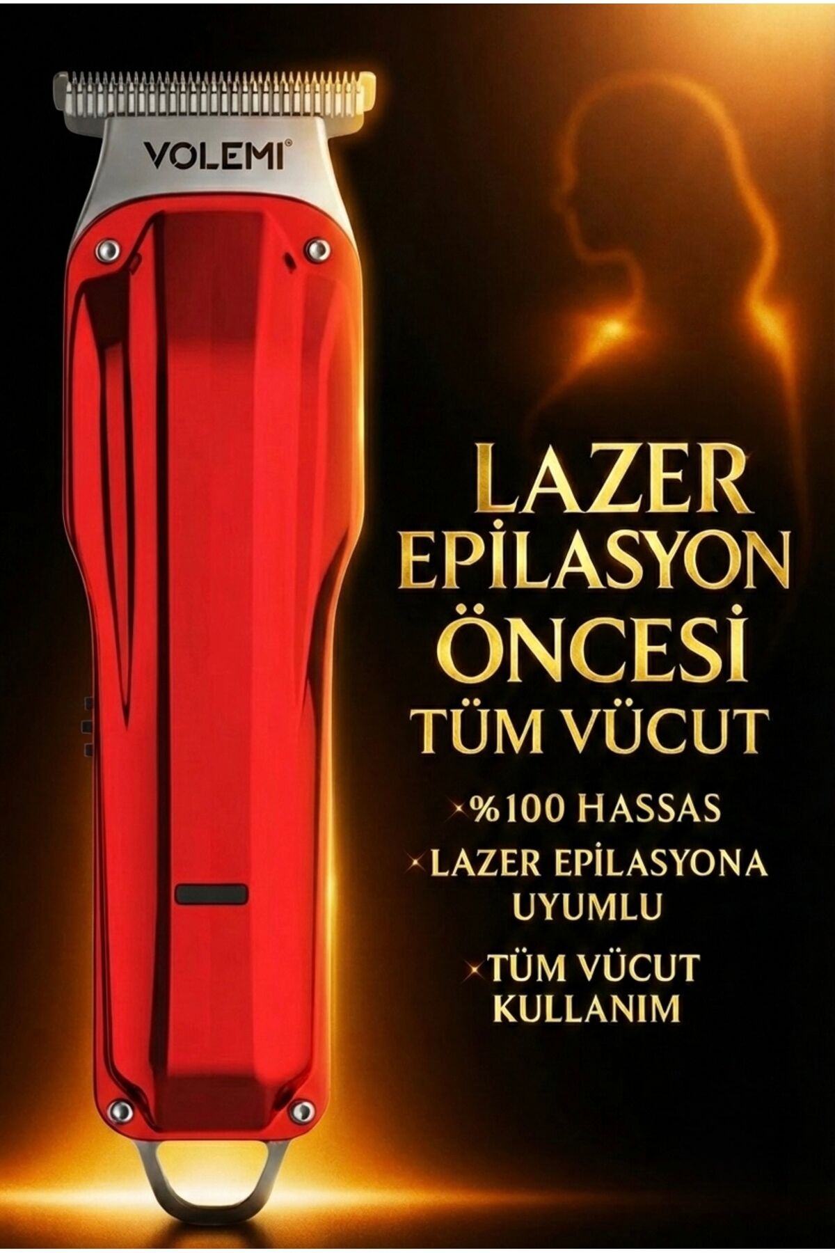 085 Lazer Epilasyon Öncesi Tıraş Makinesi Sakal Ense Tüy Alma Tıraş Turuncu - Tek Ebat