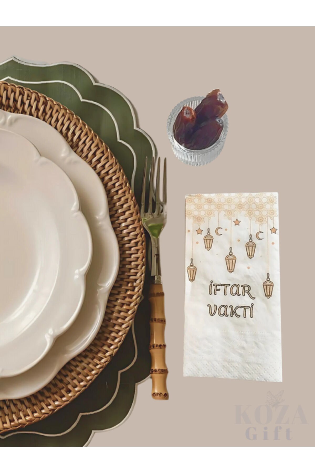 İftar Vakti Peçete 24'lü - Ramazan Sofralarına Özel Şık Tasarım