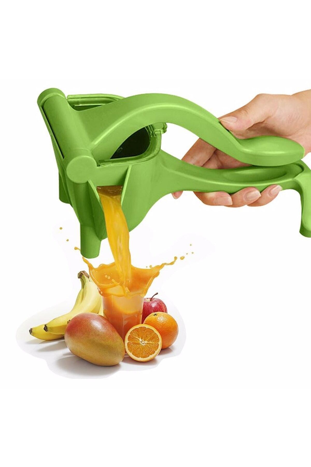 Manuel Meyve Sıkacağı El Basınçlı Nar Portakal Limonata Narenciye Juicer YEŞİL - Tek Ebat