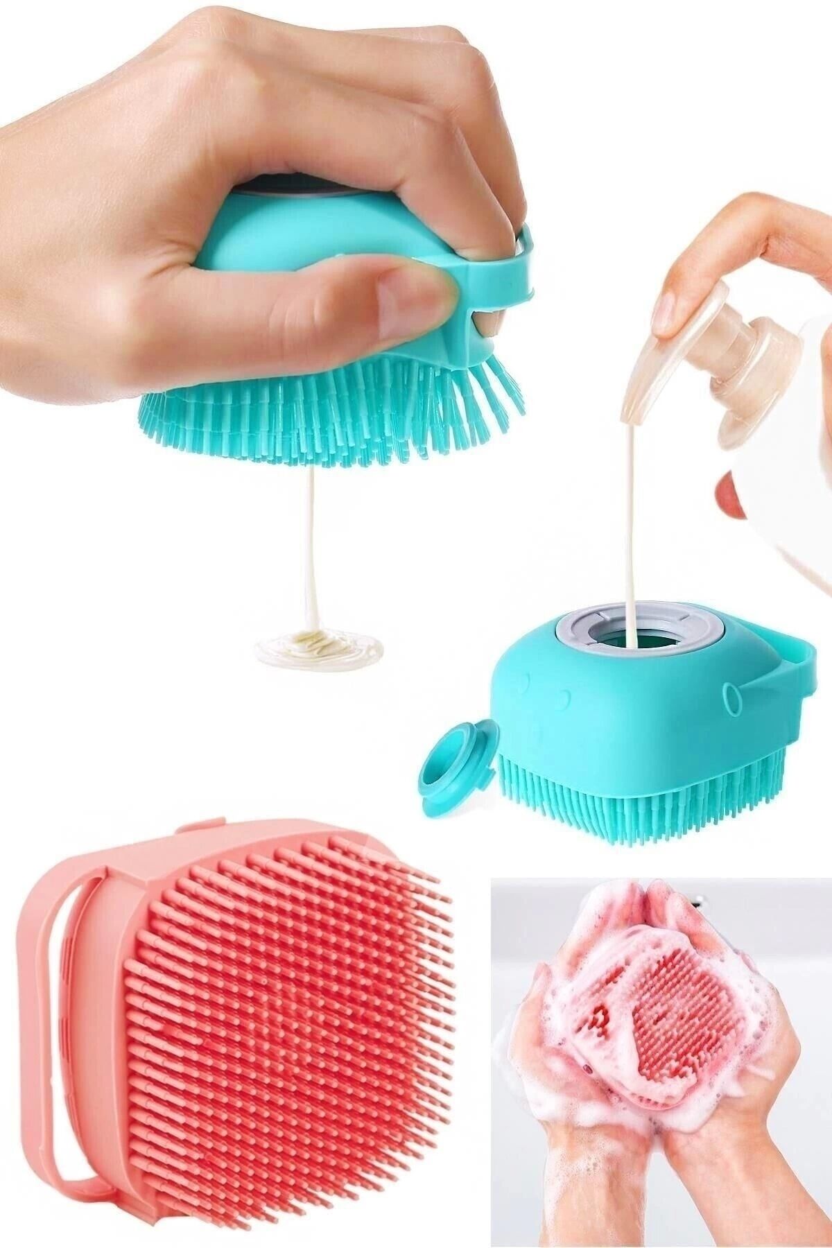 Aveo 1 Adet Banyo Duş Kesesi Sabun Duş Jeli Hazneli Masaj Lif Fırçası Kese Tek Ebat