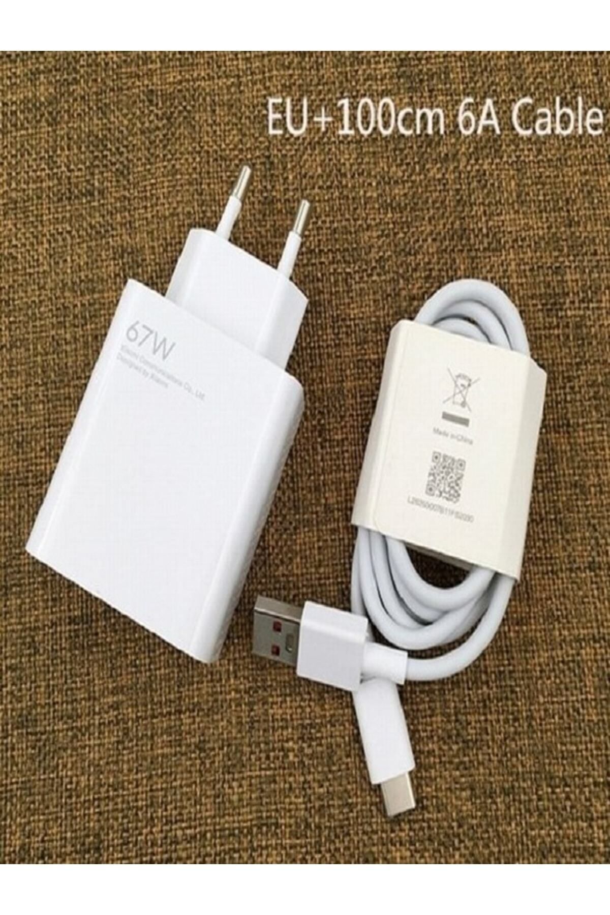 Xiaomi 67w ultra Plus Hızlı Şarj Seti Note 11 Pro Mi 11t Mi 12t Uyumlu BEYAZ - Tek Ebat