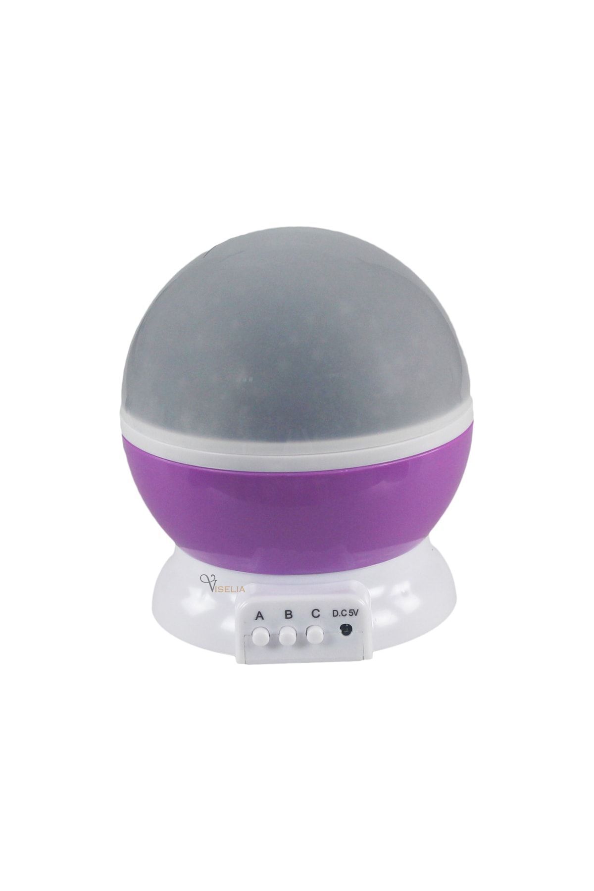 Starmaster Klc-03 3 X Kalem Pilli + 5 Volt Yıldız Yansıtmalı Küre Tip Gece Lambası Mor Renk Tek Ebat