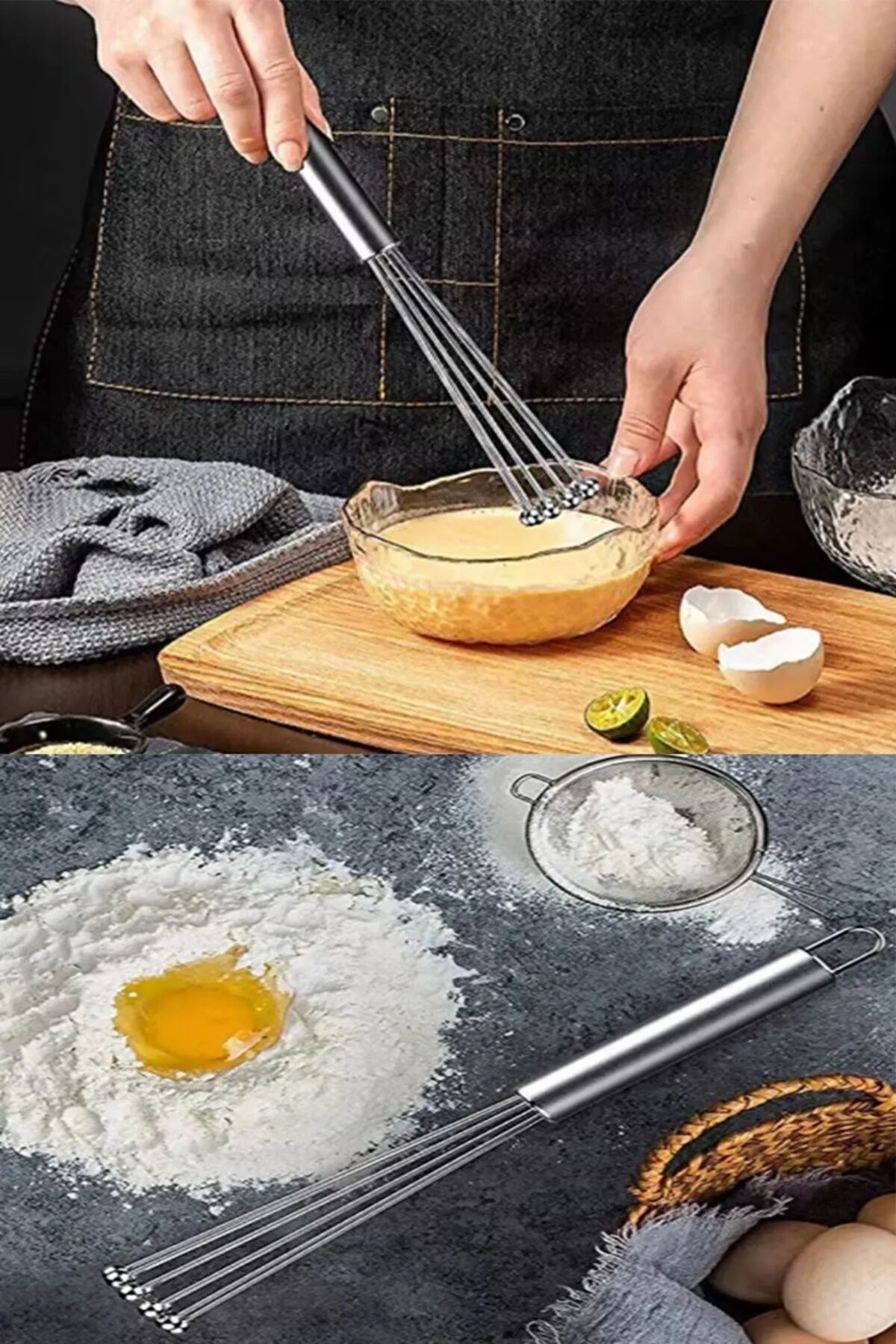 Yeni Nesil Ayarlanabilir Paslanmaz Yumurta Pasta Çırpıcısı