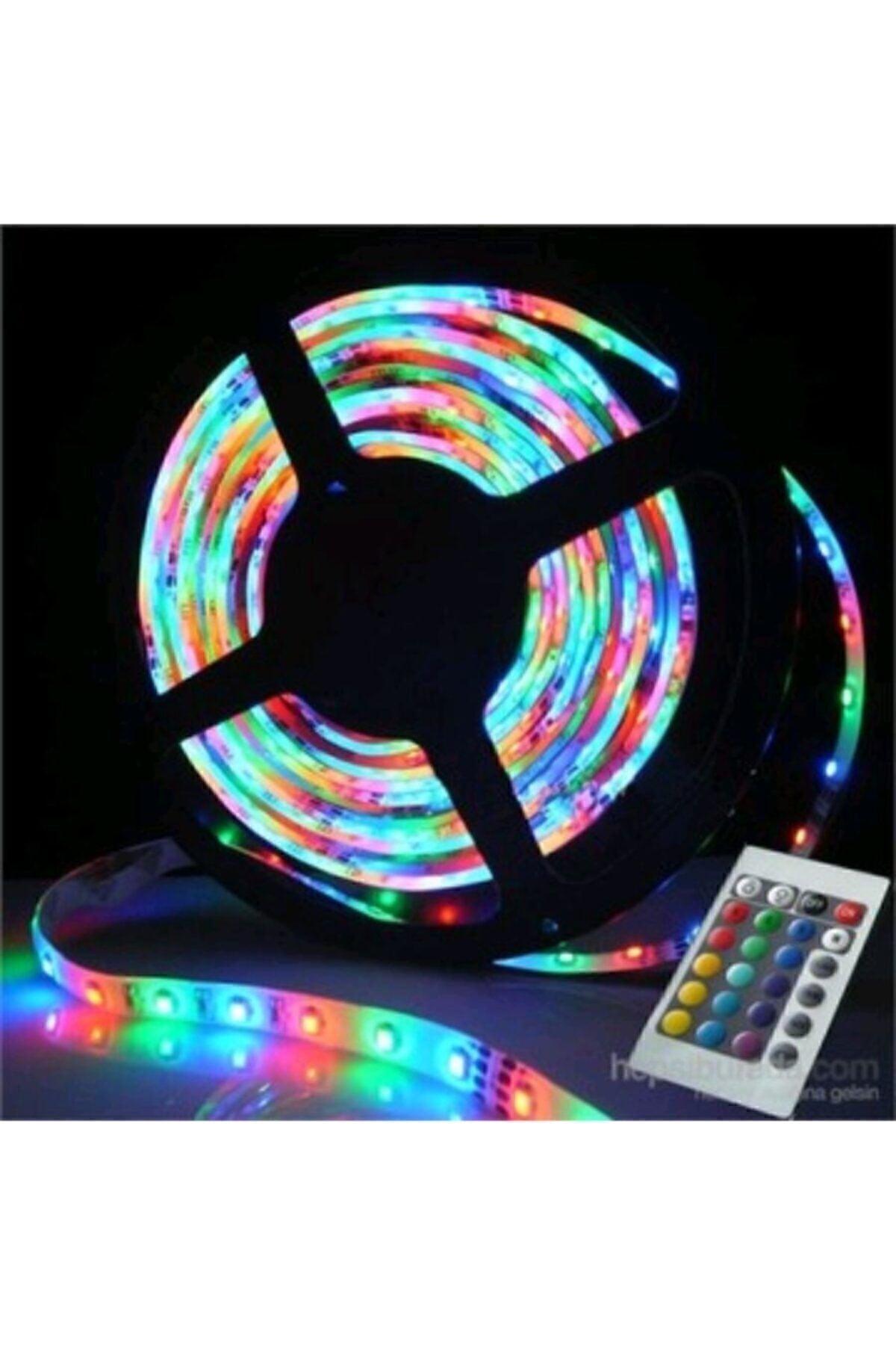 5 Metre Rgb Şerit Led Tak Çalıştır Iç Dış Mekan Slikonlu Adaptör Uzaktan Kumandalı