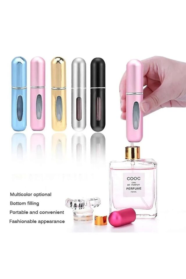 3 Adet Parfüm Şişesi Çanta Içi Mini Doldurulabilir Seyahat Cep Yedek Parfüm Şişesi 5 ml