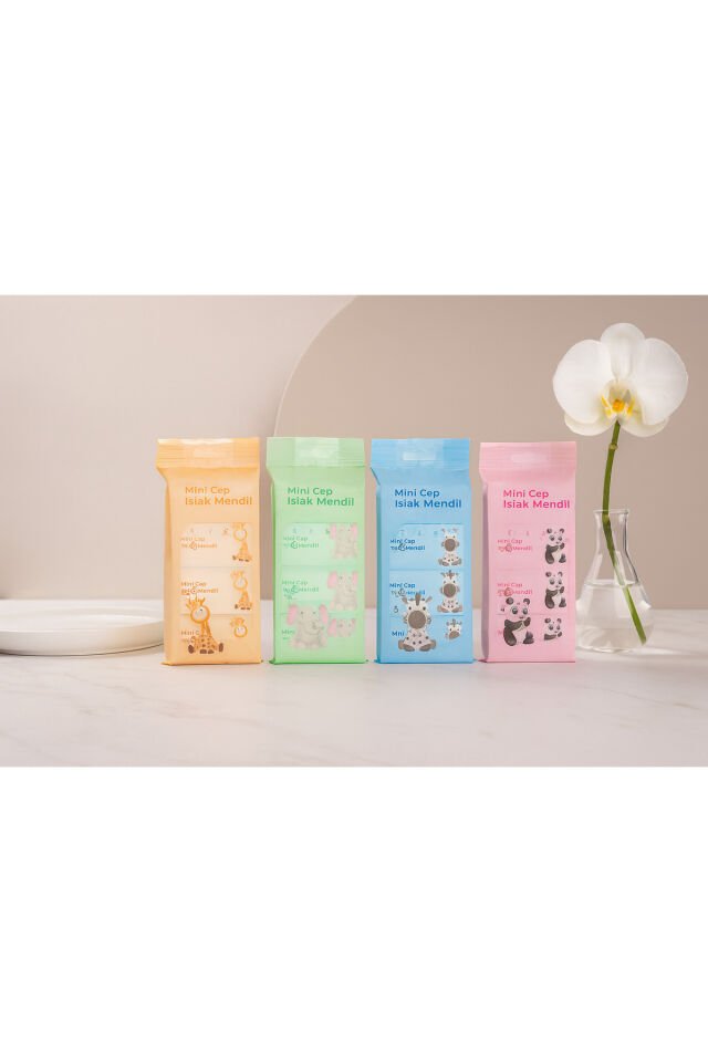 garaccu 1 paket 8 Yaprak Mini Islak Cep Mendil 1 Paket 8 Yapraklı