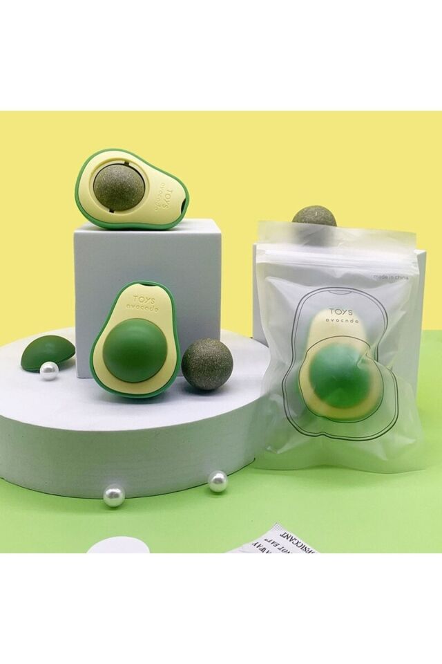 Doğal Kedi Nanesi (avokado Tasarımlı Kedi Yalama Topu) Avocado Catnip Tek Ebat