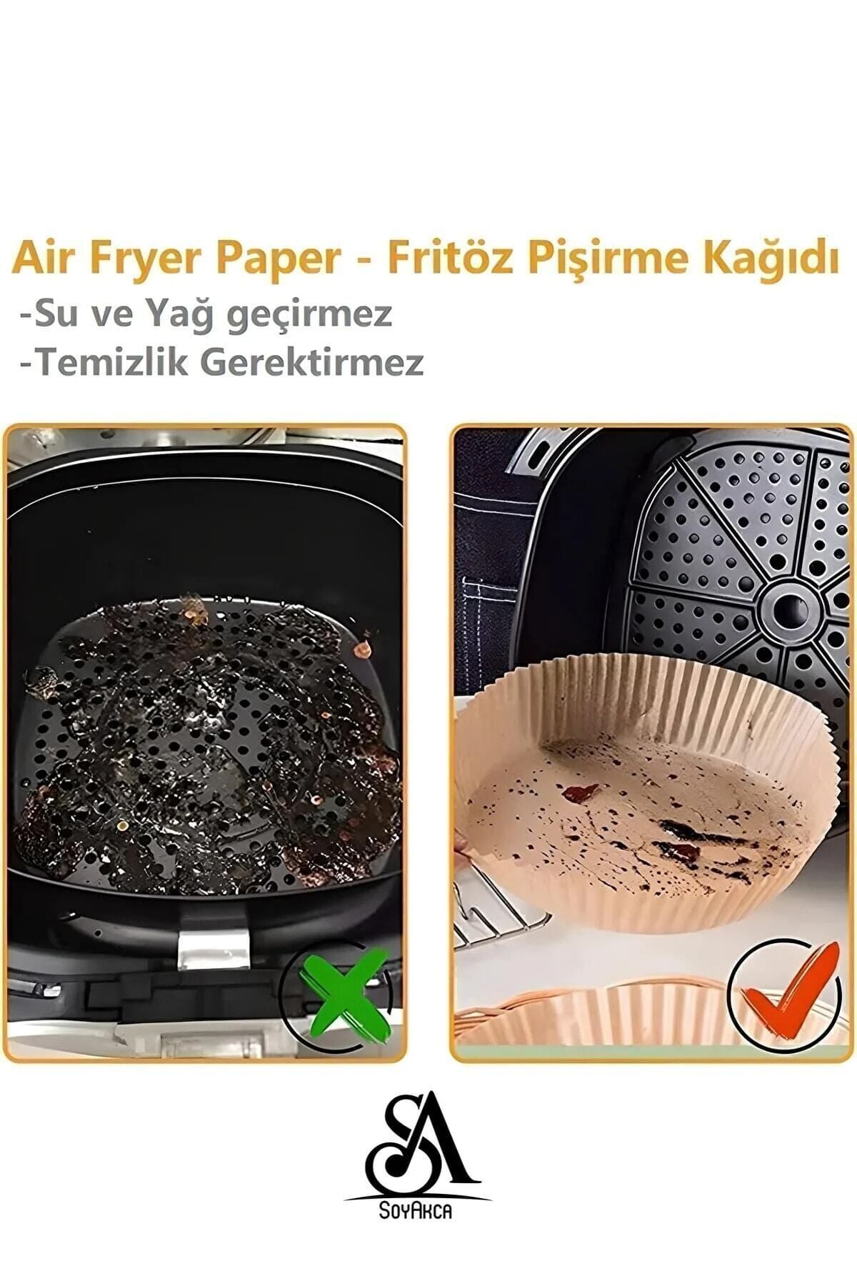 Philips Airfryer Xiaomi Uyumlu Hava Fritözü Hava Firitözü Philips Yağsız Fritöz Pişirme Kağıdı 50'li
