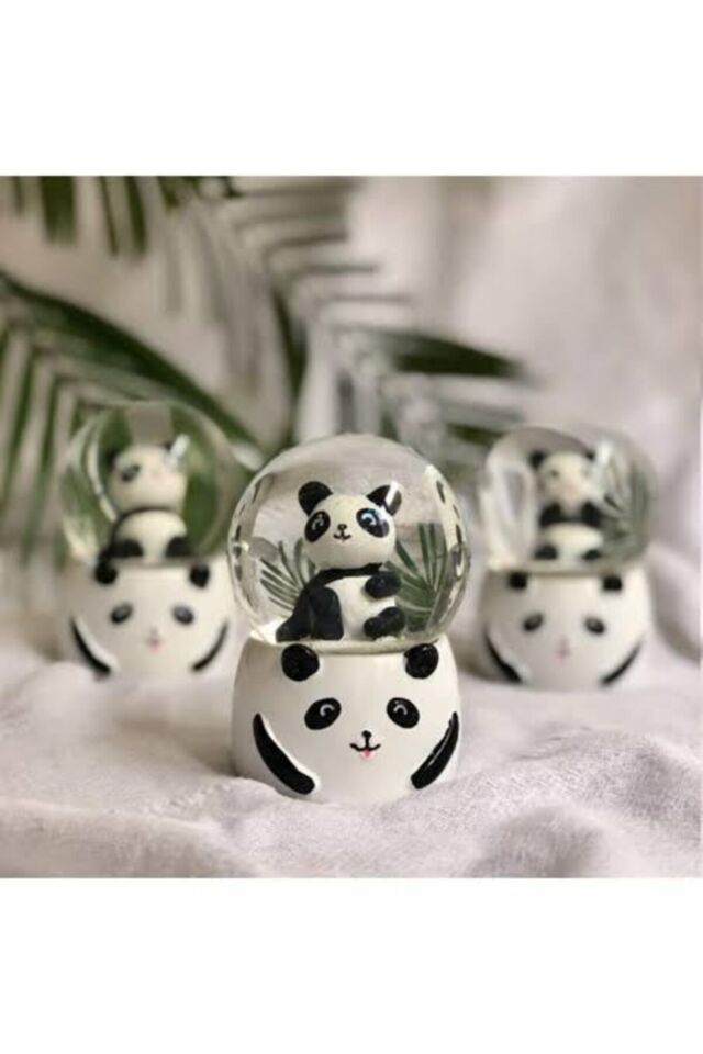 Orta Boy Işıklı Panda Temalı Kar Küresi Işıklı çok renkli - Tek Ebat